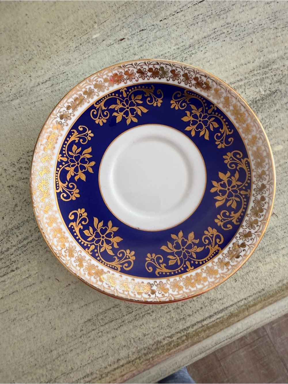 Royal Stafford Elegant Royal Blue and Gold Decorative Saucer